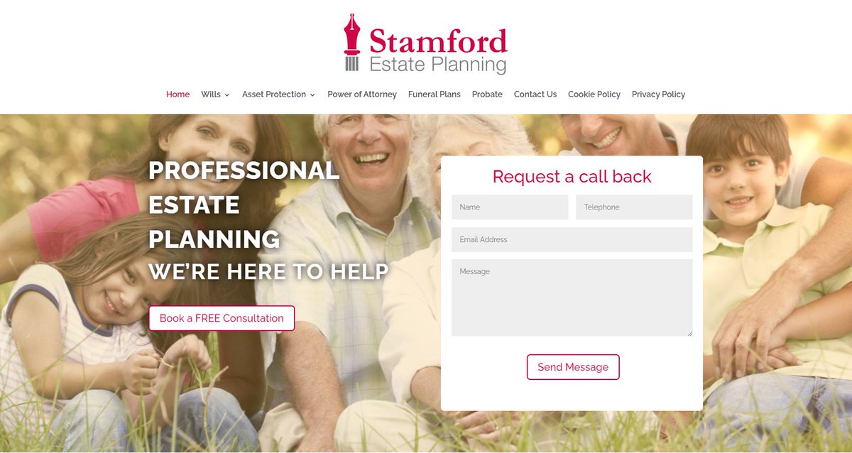 frimleycomp's tweet photo. We'd like to officially welcome Stamford Estate Planning on board as a new web &amp; email hosting Client after we completed a huge redesign of their website. The colour scheme and logo were provided up front and we had complete freedom of layout and style. https://t.co/ZJhOqQoIiP https://t.co/GvbLpvMgla