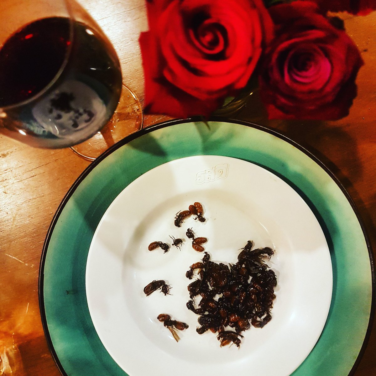 BHedonia's tweet photo. Tasting notes: recommend red wine with your fried flying ants. White wine lacks the robust character required to accompany that many legs.
.
.
.
.
.
.
#thailand #localcuisine #food #travel #friedinsects #tastingnotes #winebuff #protein https://t.co/RppiCXYmBE