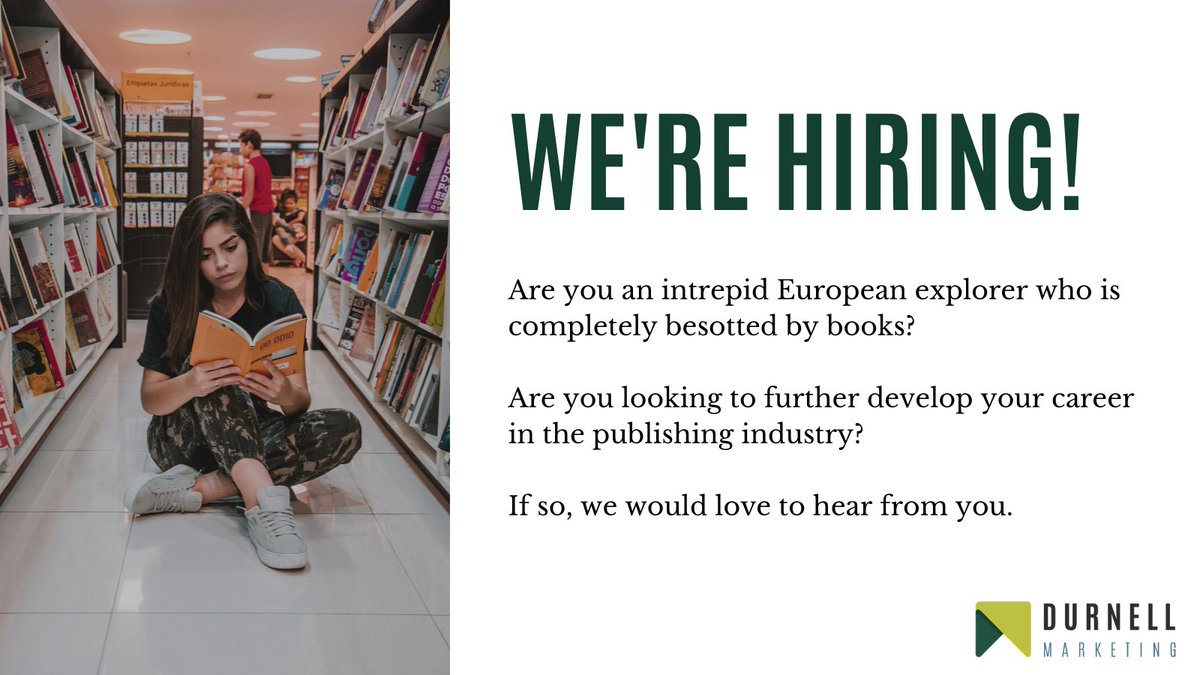 DurnellAcademic's tweet image. Last weekend to apply for this job 🚨

We are looking for a European Sales &amp;amp; Marketing Executive to join our experienced and friendly team. 

Apply by Monday 31st May: bit.ly/3blCA3J

@JobsinBooks @ipghq @SuzanneCollier #BookJobTransparency #jobsinbooks #workinpublishing