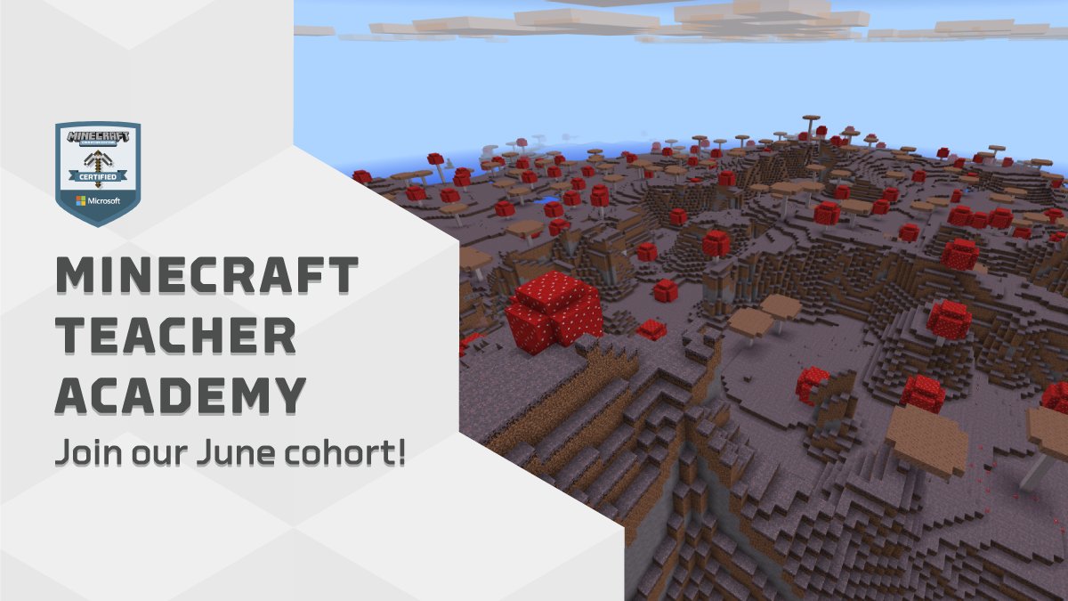 It's the last day to sign up for our Minecraft Teacher Academy June cohort! Join educators around the world to work through an 11-course online learning path and earn your #MinecraftEdu Certified Badge. #TeacherPD Register today: msft.it/6011V2wNV