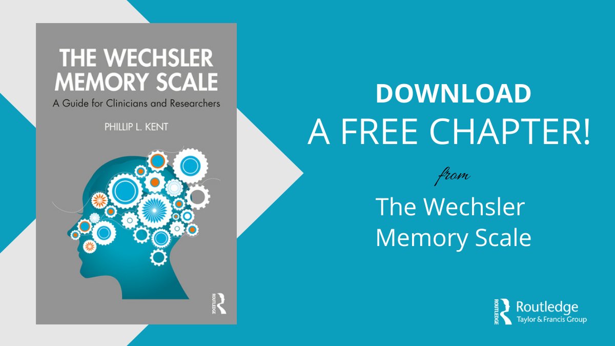 RoutledgePsych's tweet photo. This week's #FreeChapterFriday, download a chapter from The Wechsler Memory Scale, the first book to systematically trace the evolution of the WMS in terms of its content and structure, providing a guide to clinical interpretation.
Download for free: https://t.co/53WDNCM5Xg https://t.co/WpOBemwoEr