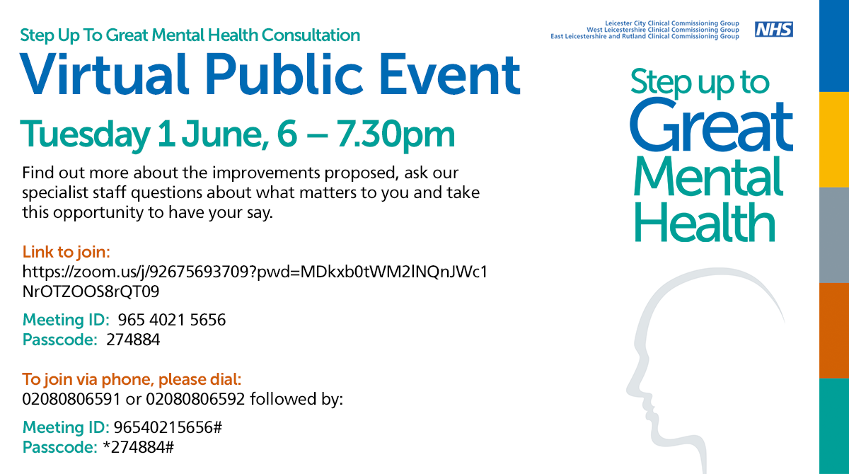Visit the website to view all the events and other activities, to view the full consultation document and have your say via the consultation questionnaire.

➡️ greatmentalhealthllr.nhs.uk