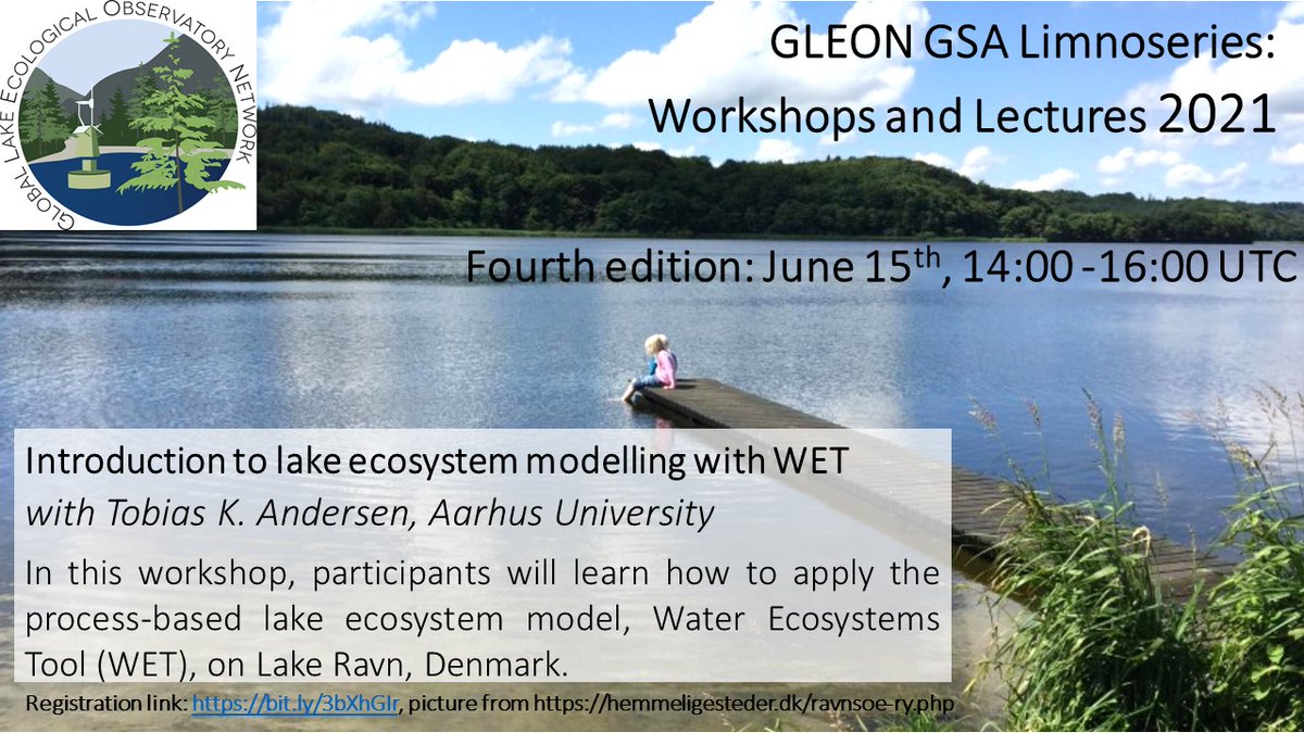 TobiasKAndersen's tweet photo. Want to learn how to apply lake ecosystem models to a lake you are studying? Come join our workshop 15th June as part of the @GLEONetwork GSA #Limnoseries. Register at https://t.co/ey5phslL2T. Here is a π§΅on what weβll cover https://t.co/H62YbPI1Al