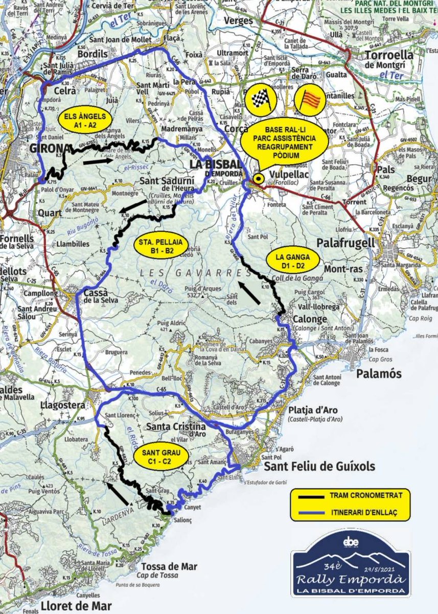 RAL·LIS | Trams mítics al 34è. Ral·li Empordà

Els Àngels (15,66 km) 10.56 - 16.37
Santa Pellaia (8,40 km) 11.34 - 17.15
Sant Grau (13,31 km) 12.45 - 18.26
La Ganga (6,35 Km) 13.36 - 19.17

+ info 👉🏼 escuderiabaixemporda.com 
#FCA