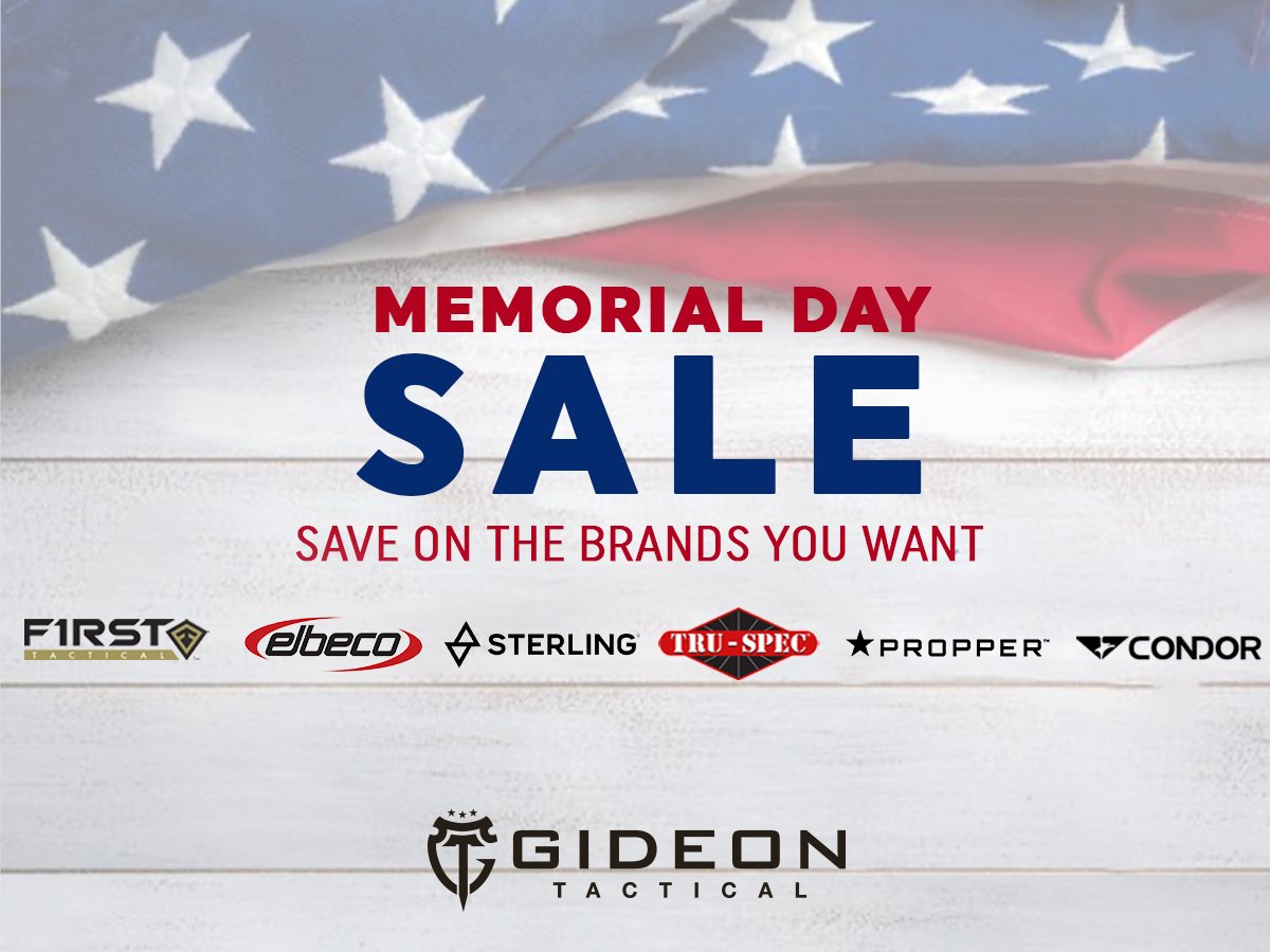 GideonTactical's tweet photo. Memorial Day Weekend sales begin today! Save on brands like @RiseArmament, @FirstTacticalUS, @CondorOutdoor, & more. Check out our deals page to see everything on sale >> https://t.co/0hVqmmdzBI
#tactical #everydaycarry #ar15 #firsttactical #memorialdaysales #gideontactical https://t.co/uKlMWoxLbb