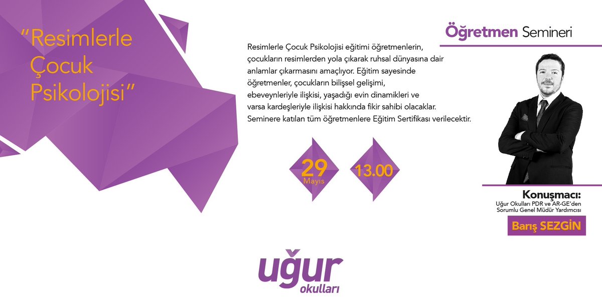 Genel Müdür Yardımcımız Barış Sezgin'in öncülüğünde düzenlenecek seminerde öğretmenlerimiz, öğrencilerinin resimlerinden yola çıkarak ruhsal dünyalarına dair nasıl fikir sahibi olabileceklerini keşfedecekler. ✨

🗓 29 Mayıs
⏰13.00
📍 zoom.us/j/95673686416?…