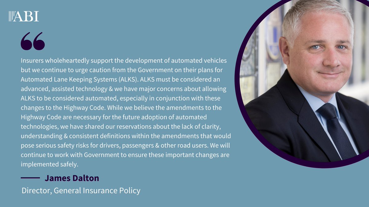 The_ABI_UK's tweet image. The ABI has today responded to the Government’s consultation on changes to the Highway Code

#HighwayCode #ALKS #AutomatedLaneKeepingSystems