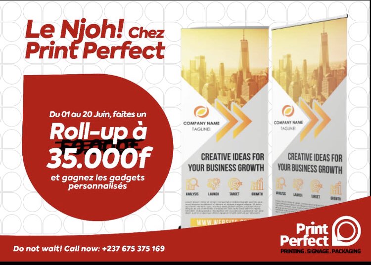 PrintPerfect237's tweet photo. If you organise events, or if you have attended any events before, you will know that roll ups speak a thousand words about the quality of your event. Print Perfect is making it simple for you! Place an order for your next event and get a discount! https://t.co/v4twpGXcCh