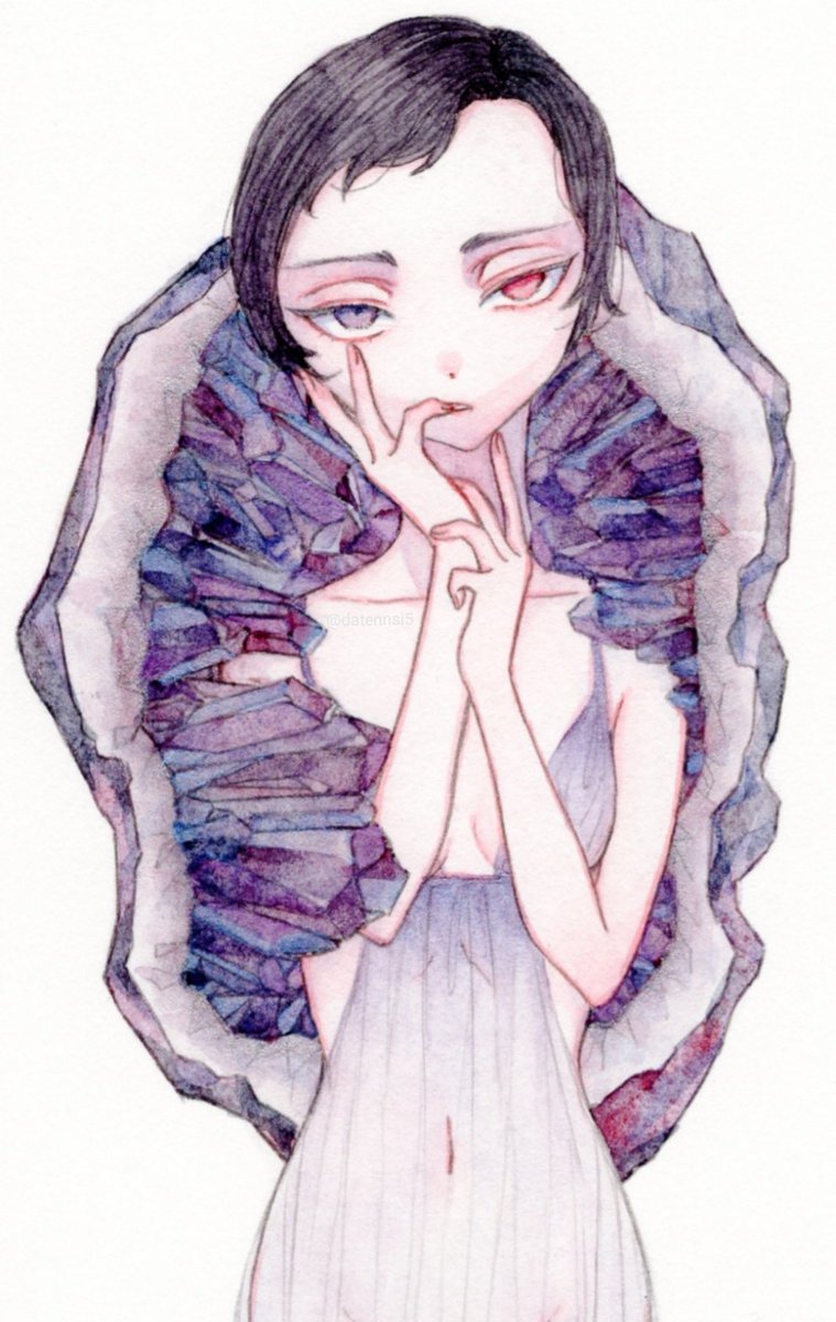 「黒蛋白石、紫水晶、蛍石 」|慎(しん)居たり居なかったりのイラスト