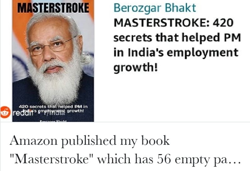 ShiravSingh's tweet photo. Eagerly waited for "Masterstroke". @amazonIN I was ur prime member but still couldn't get my copy. U literally broke my heart.

Now from where I will get glimpse of my favourite leader @narendramodi ji's masterstrokes. 

P.S. plz lend me ur copy if u r done.
#Masterstroke https://t.co/z5kzwt5es7