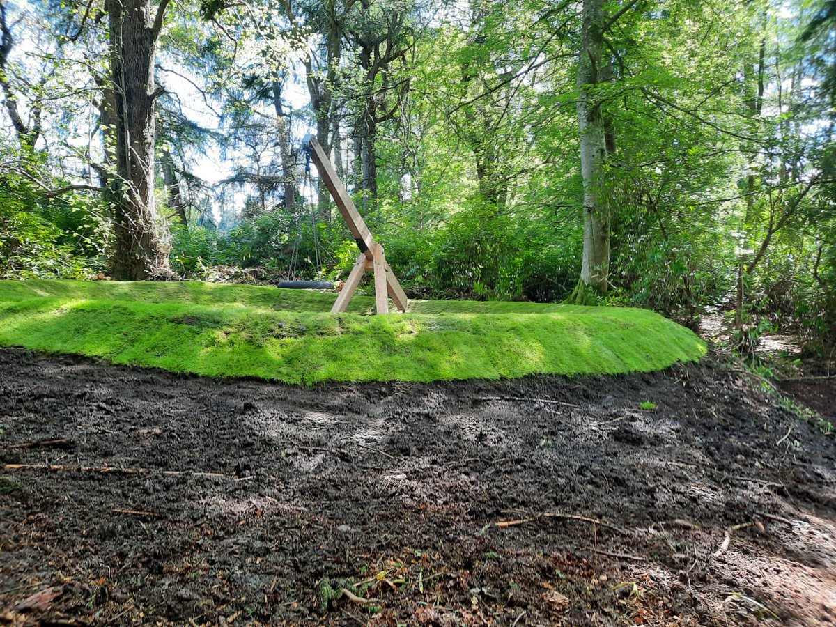 Timberplay_Mark's tweet photo. Beautiful day to complete our installation near Inverness yesterday. 
Is there an better setting in which children can explore and connect with nature? 

#richterplay #timberplay #inverness #historichouses #playgrounds #nature #forestbathing https://t.co/dGJp2VW5KO