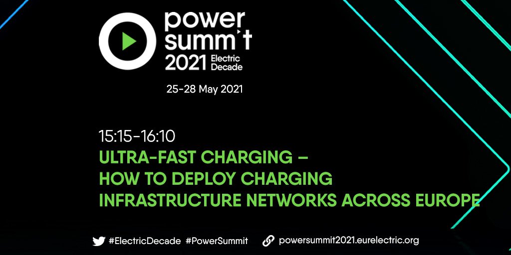 #emobility is another key pillar of #decarbonization. The next session of @Eurelectric's #PowerSummit is about #UltraFastCharging.
Join now: 👉bit.ly/3sVqDrx
#EEfuturist