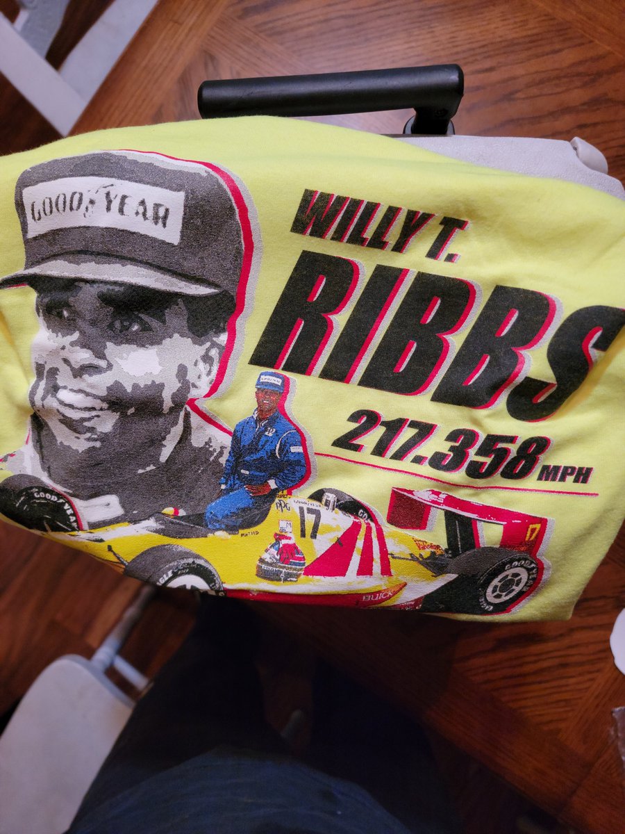 Just got my @WillyRibbs gear for the #Indy500. The sticker and shirt are going to be 🔥 on Sunday. Unbelievable job by all (@marshallpruett , @WarrickRoger , @TOMotorsports ). This brings back some good memories from my childhood. Willy was the man around here. 30 years...Damn!