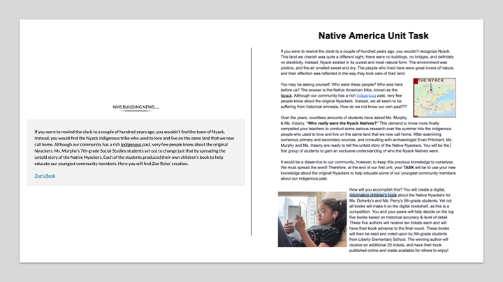 IDECorp's tweet photo. Last night on #LearningUnwrapped - @K4itlinMary's Ss wrote beautiful children's books about the rich Native American history that took place right where @Nyack_Schools is located. Make learning authentic! #PBL Catch the replay here: https://t.co/XW082ag860 https://t.co/cGuNibVtJ7