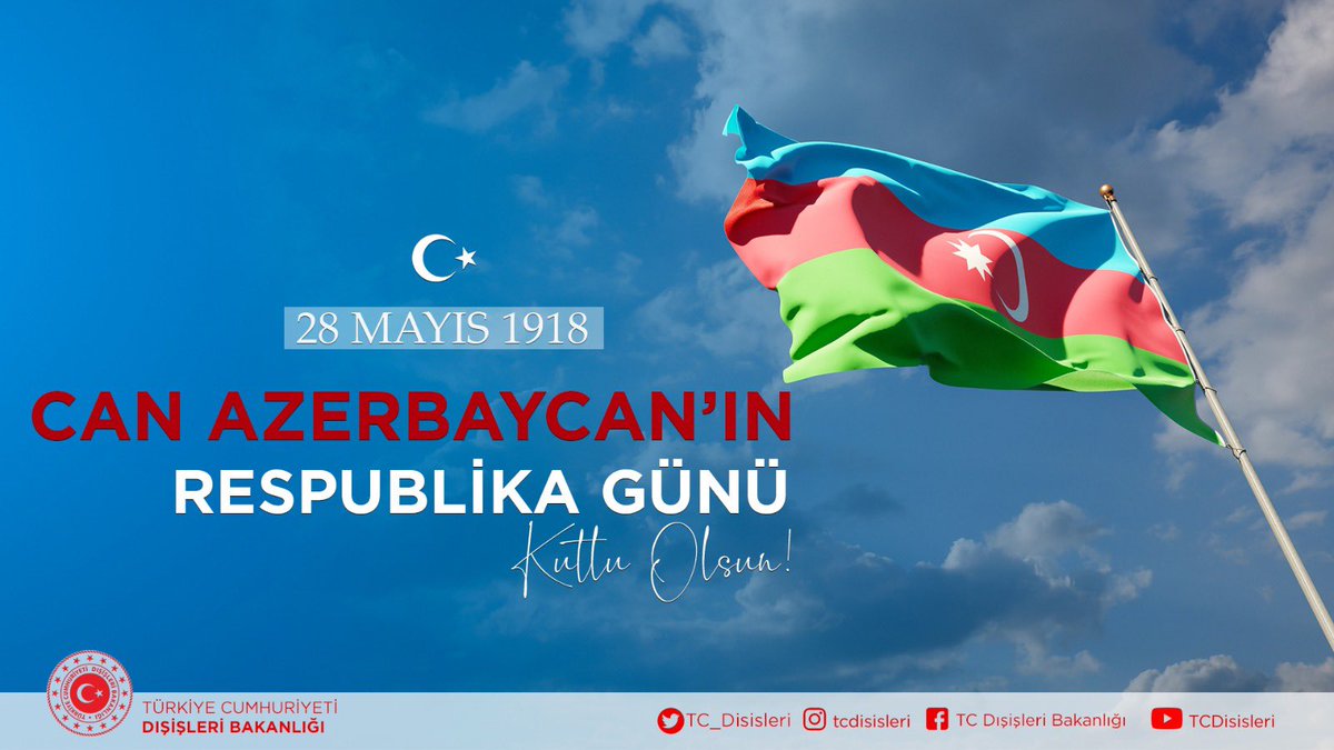 TC_VasingtonBE's tweet photo. Today, we join the Azerbaijani people to celebrate Azerbaijan Republic Day! 🇦🇿 🇹🇷 

#Azərbaycan, Respublika Günün mübarək!

Can Azerbaycan’ın Cumhuriyet Günü kutlu olsun. 

#TekMilletİkiDevlet #BirMillətİkiDövlət

@azembassyus @ElinSuleymanov https://t.co/1Pjs2Ycr42