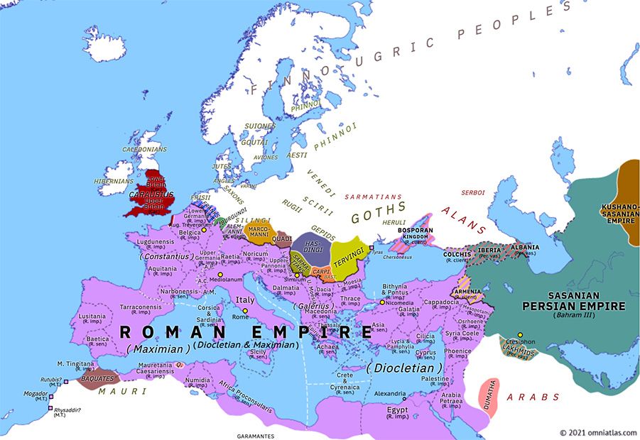 omniatlas's tweet photo. NEW MAP: Europe 293: First Tetrarchy (1 March 293) https://t.co/IHeoQNJXKu By 293 Diocletian had become convinced that a new system was needed to secure both the Roman Empire and the succession. #thirdcentury #ancientrome #tetrarchy #diocletian #europe #europeanhistory #newmap https://t.co/FuR6RuUz7a