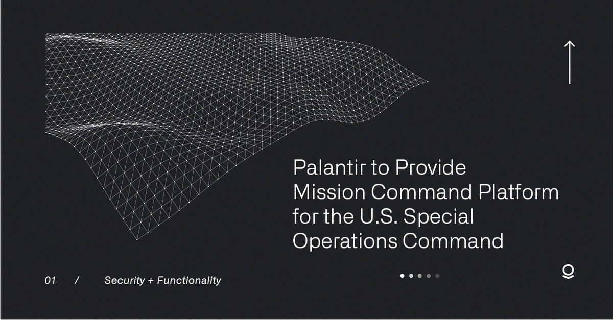 #Palantir has been selected by <a href="/USSOCOM/">USSOCOM</a> to continue serving as the enterprise #data management and #AI-enabled mission command platform for their #operations. We are proud to have partnered with USSOCOM and their critical work over the past decade. bwnews.pr/3vuNlZn