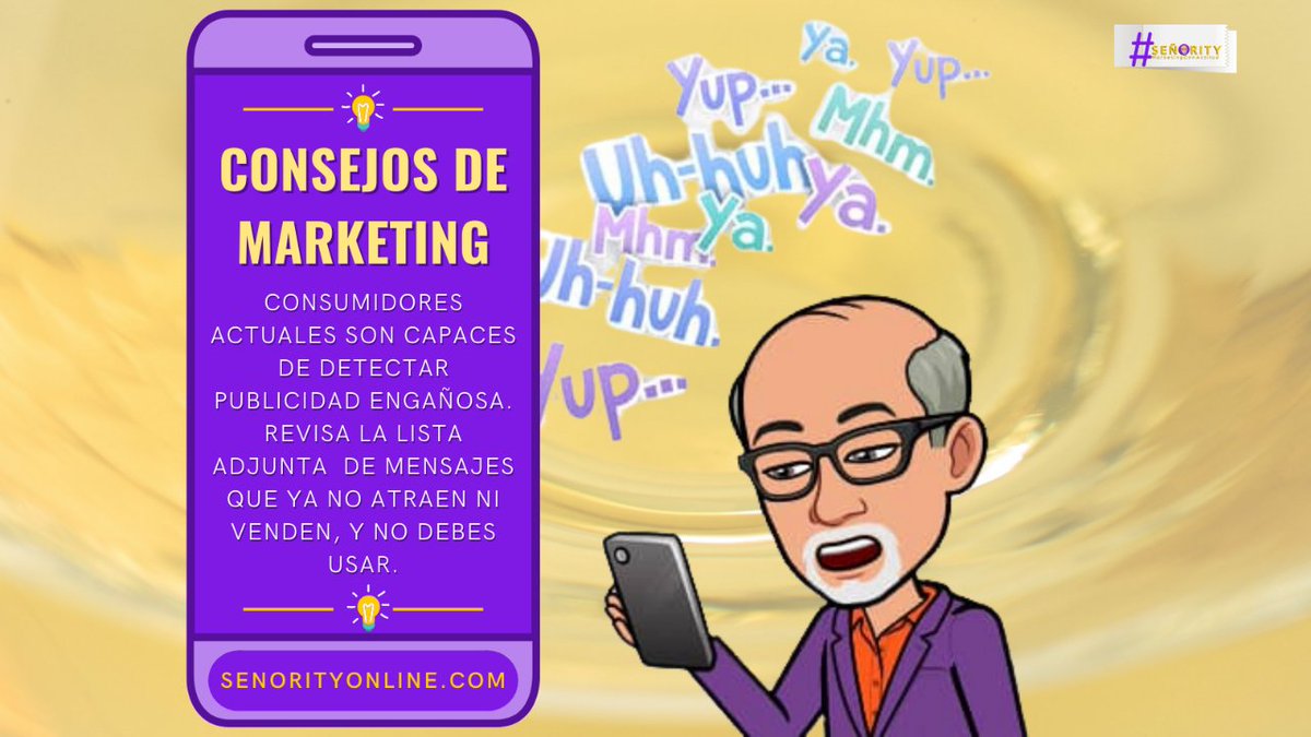 PSeniority's tweet photo. Errores que no debes cometer en tus mensajes de publicidad. No digas: "Somos tu proveedor de confianza" "Somos tu mejor aliado" "Tenemos lo mejor para las destrezas que necesitas" Te apoyamos a mejorar en https://t.co/KGrKriFfii #MarketingDigital #SeñorityAssist #asistenteonline https://t.co/5yWdd0Sgct