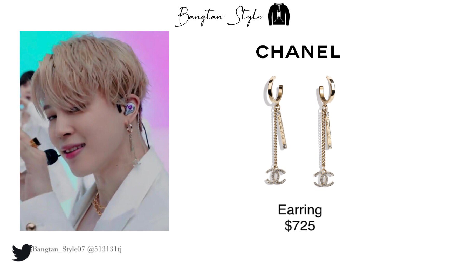 CHANEL ピアス BTS ジミン テテ着用 Butter Bangtan Style⁷ (slow) على X: