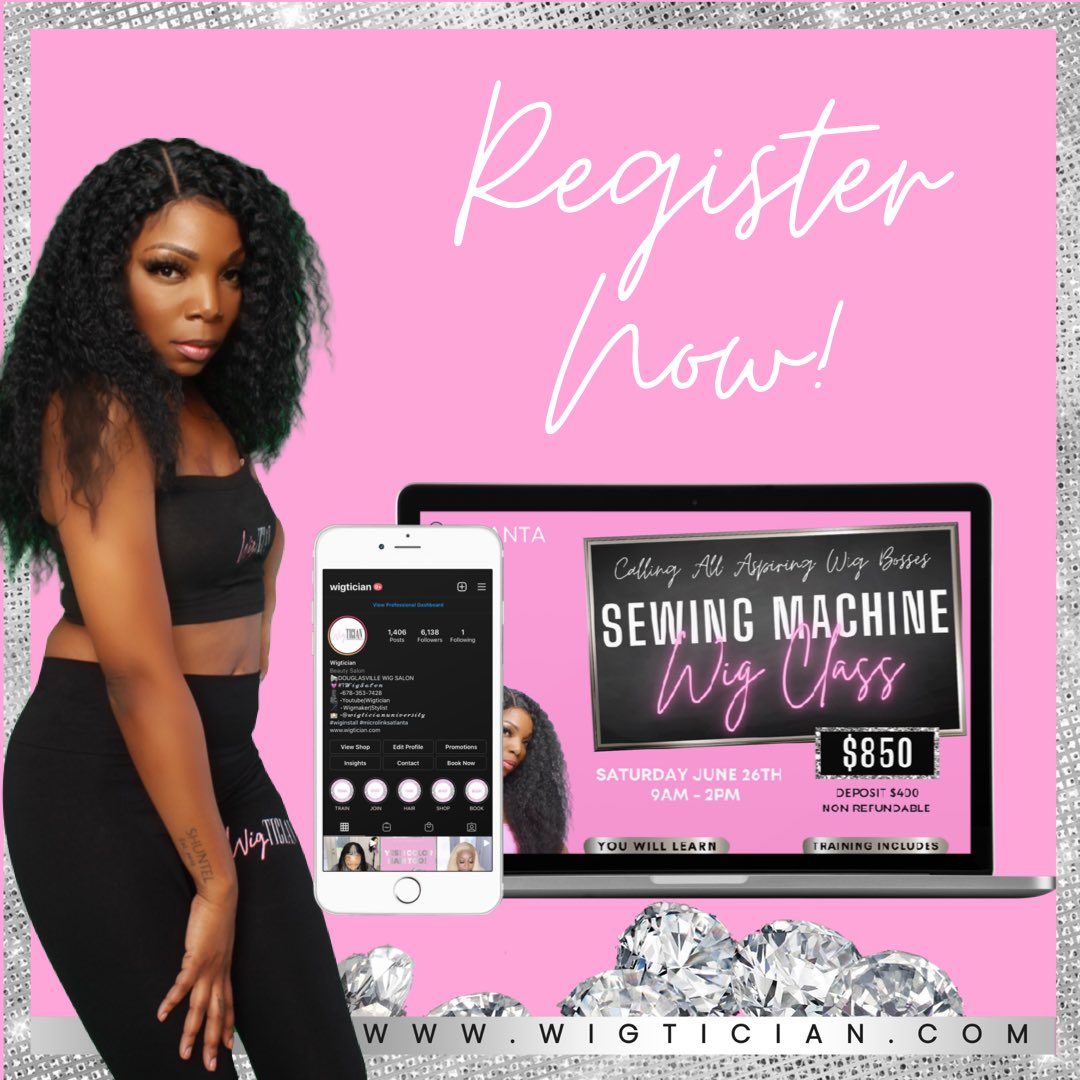 therealqulia's tweet image. Atlanta Sewing Machine Wigmaking Masterclass 💓🙌🏾 #wigmakingclass