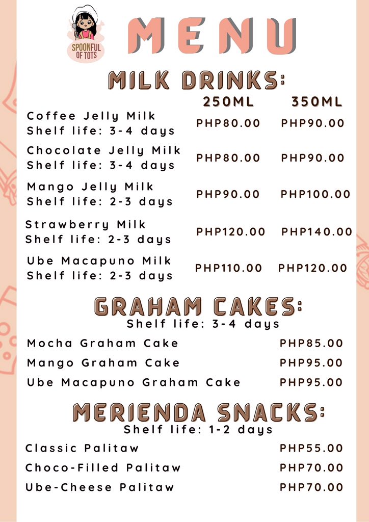 spoonfuloftots's tweet photo. @mahalkotoh2015 Here’s our menu po. 🥰💙 https://t.co/nLtKeICxDs