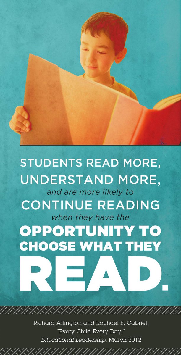 Make time daily for independent reading of self-selected books a priority!