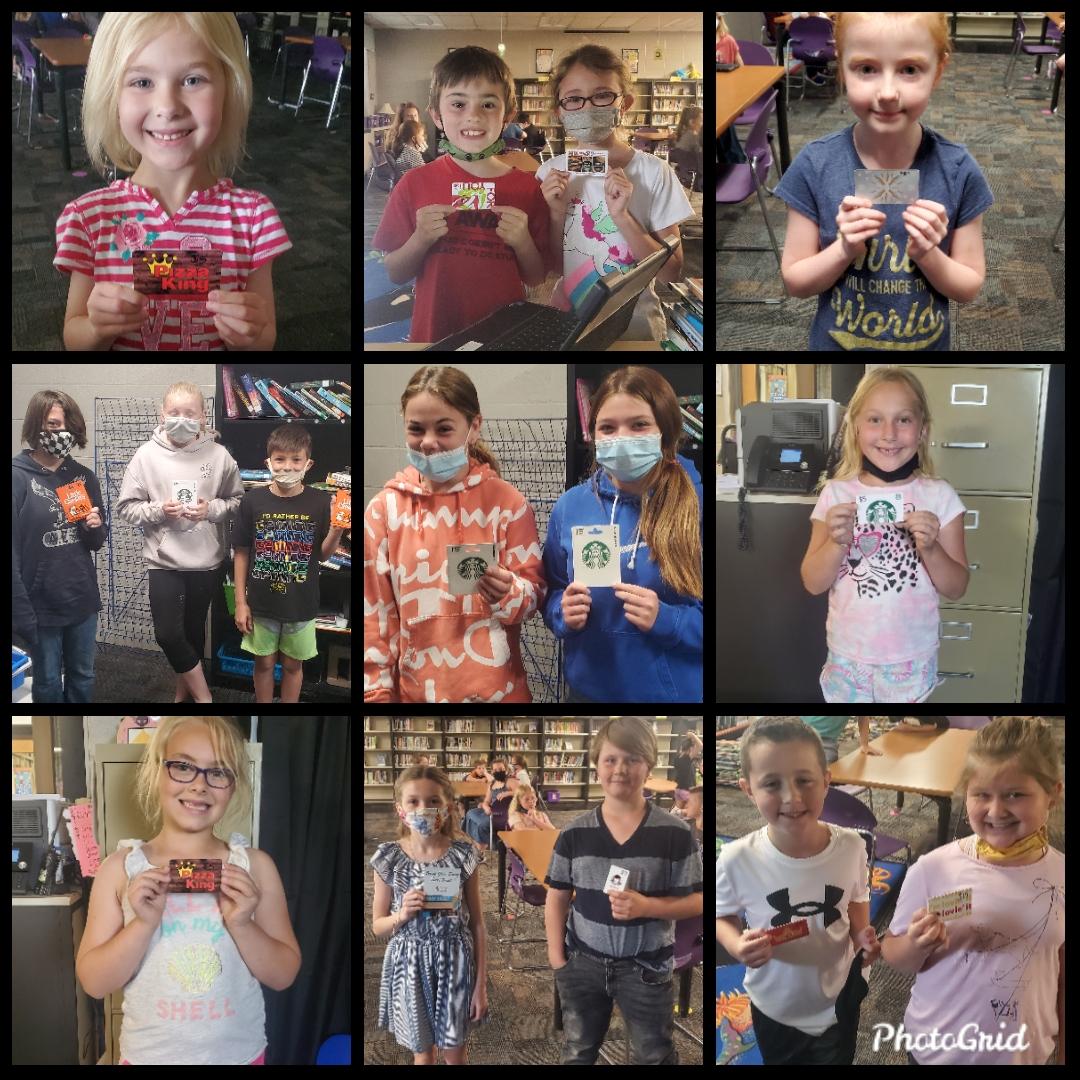 GVMrsAllen's tweet photo. Some gift card winners for our end of the year book return contest! Every week in May that a student didn't have an overdue book, they got entered in to a drawing! Thank you to all who donated #grandviewgreatness #fcscspartanpride https://t.co/ucYuwJGjEE