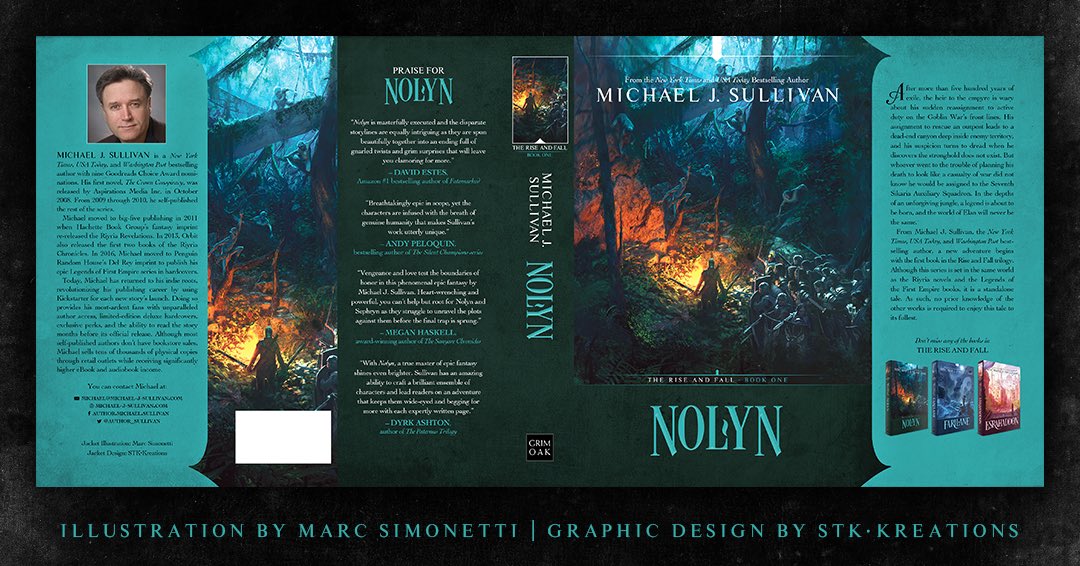 Shawn T. King (@stk_kreations) on Twitter photo Late sharing this here because I’m never on Twitter...
Here’s the full dust jacket for <a href="/author_sullivan/">Michael J. Sullivan</a>’s Nolyn, book one of The Rise and Fall.
• Illustration by Marc Simonetti <a href="/kemar74/">Marc Simonetti</a>
• Design by me
#bookcover Late sharing this here because I’m never on Twitter...
Here’s the full dust jacket for <a href="/author_sullivan/">Michael J. Sullivan</a>’s Nolyn, book one of The Rise and Fall.
• Illustration by Marc Simonetti <a href="/kemar74/">Marc Simonetti</a>
• Design by me
#bookcover