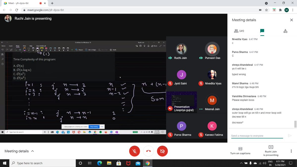 ruchi_twt's tweet photo. Took a session on Space and Time Complexity today!!
Teaching is really fun, I think I found a new hobby!!
#codechefcollegechapters https://t.co/joQT2KeZdc