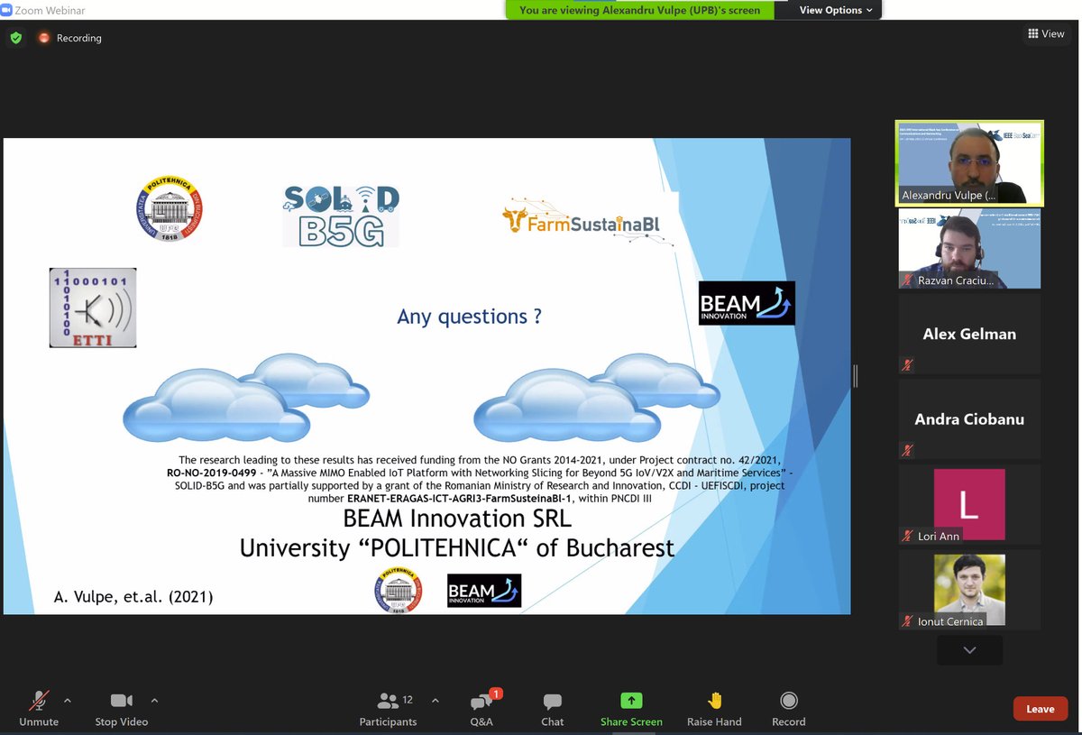 beaminnovation's tweet image. Another successful @IEEEBlackSeaCom presentation of how #ML can be used in #SDN traffic classification with many applications in #B5G and #5G #verticals @B5gSolid @farmsustainabl @ictagrifood @EEANorwayGrants @upb1818
