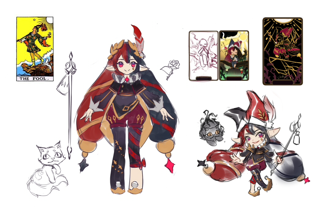 KEZI_0918's tweet photo. ♠️♣️♦️♥️
Arcana LuLu——THE FOOL
This theme is very suitable for Lulu, So I designed this Fanskin concept，
The archetype is the fool of Tarot.
#ArtofLegends #LeagueOfLegends https://t.co/oGHFahBzwk