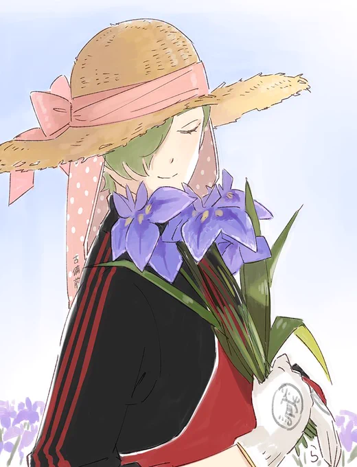 #鶯丸版深夜のお絵描き60分一本勝負
花菖蒲 