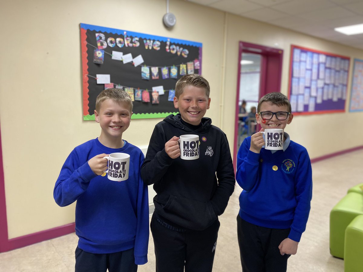 Learners of the Half Term enjoying not only a hot chocolate and a biscuit but an ice lolly too!