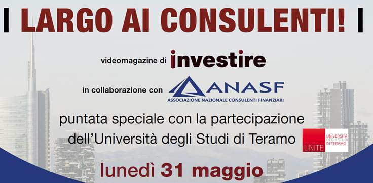 Il 31 luglio non perdere la seconda puntata di Largo ai consulenti sul futuro della professione!
Dalle ore 12 tutti connessi sulle pagine social di Investire o di Anasf!
Ecco i dettagli: anasf.it/categoria/news…