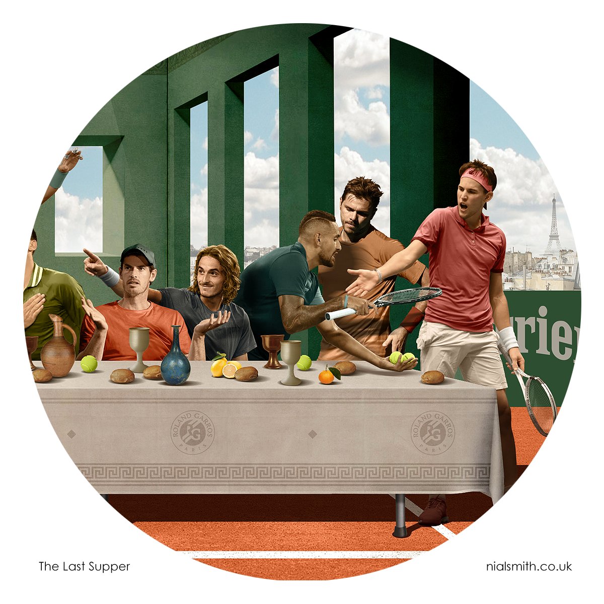 NialSmith's tweet photo. The Last Supper @rolandgarros https://t.co/GWBWCErd6Q