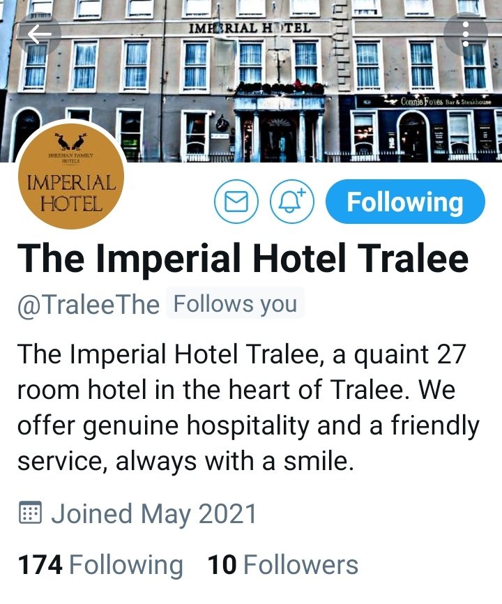 IrishFoodGuide's tweet photo. Please Welcome to the Irish Food and Drink Twitter Network and Give a Follow to @TraleeThe The Imperial Hotel, Tralee! https://t.co/IenFb9aeuO