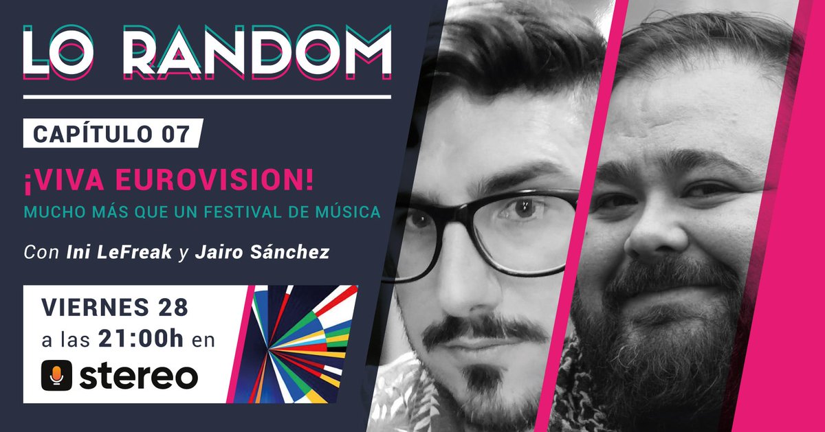 IniLeFreak's tweet photo. Hoy a las 21:00h nueva entrega de #LoRandom ⬇️
⭐ Don @Jairosaneda y yo estaremos un rato charlando sobre #Eurovision en general y por supuesto sobre #Eurovision2021 🇪🇺 ¿Os apuntáis? 🙌🏻
Como siempre, en #Stereo 🎙
https://t.co/kE7ob01nex https://t.co/QUNTOqsWkU