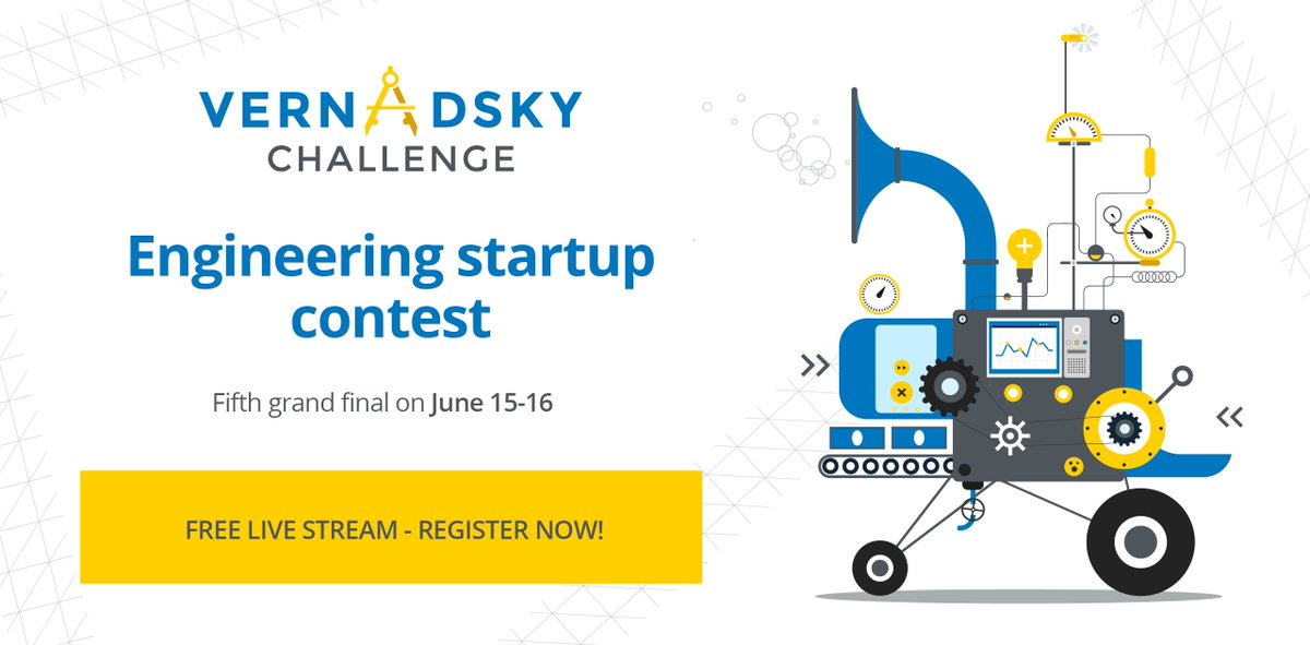 vernadsky_ch's tweet photo. Welcome to the Fifth grand final of Vernadsky’s Challenge engineer startup competition! 🏆
The event will take a place on the 15 and 16 of June 2021.
Sign-up by the link to join online-stream 👇
https://t.co/EjuDE6RxpM https://t.co/HkZrrHE1V0