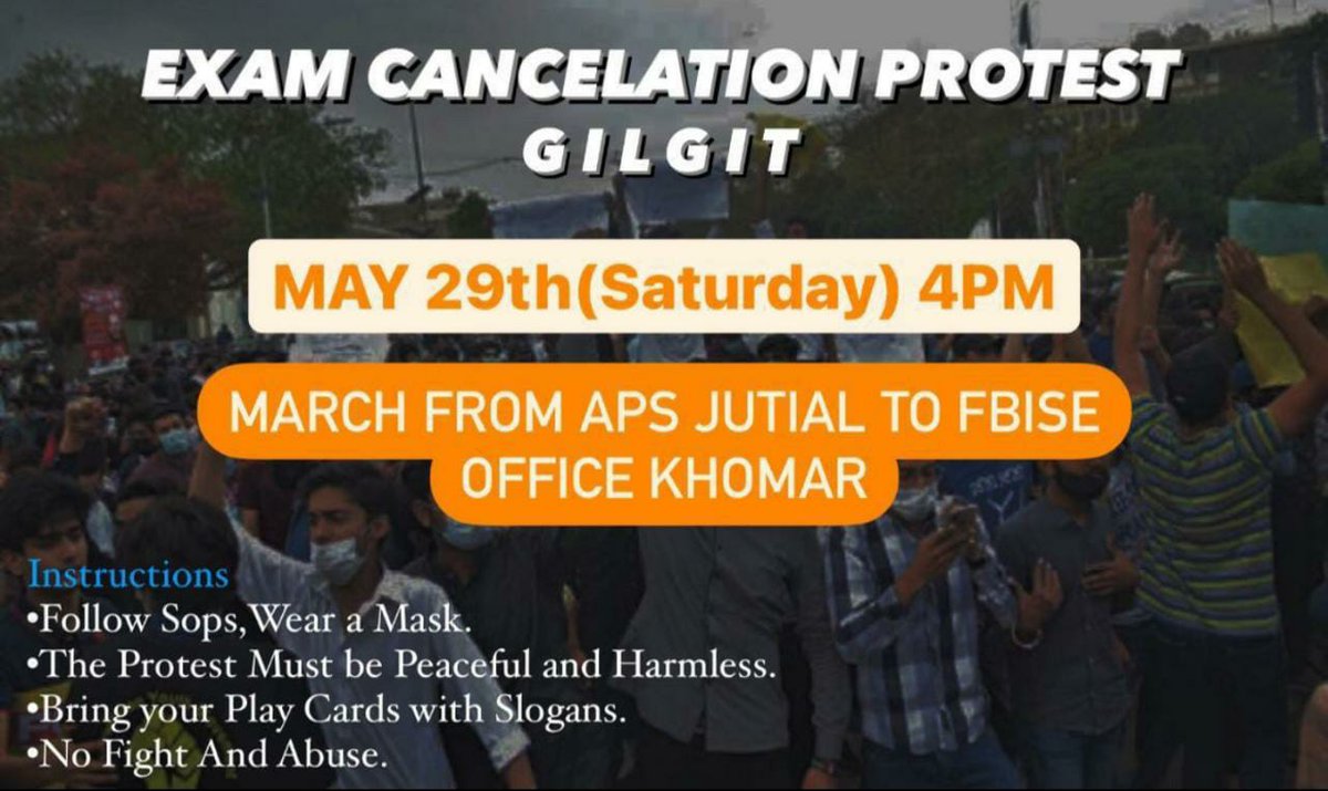 MKazmi09's tweet photo. 29 march protest at gilgit
We want justice
#cancelboardexam https://t.co/OgJL14rNA2