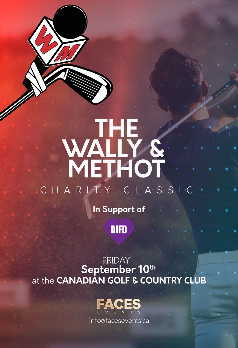 The 1st Annual @wallyandmethot Charity Classic takes place on Friday, September 10th in support of <a href="/difdroyal/">DIFD at The Royal</a> - foursomes on sale now, link in our bio. Sponsorship inquiries: info@facesevents.ca ⛳️ #ottawa #golf