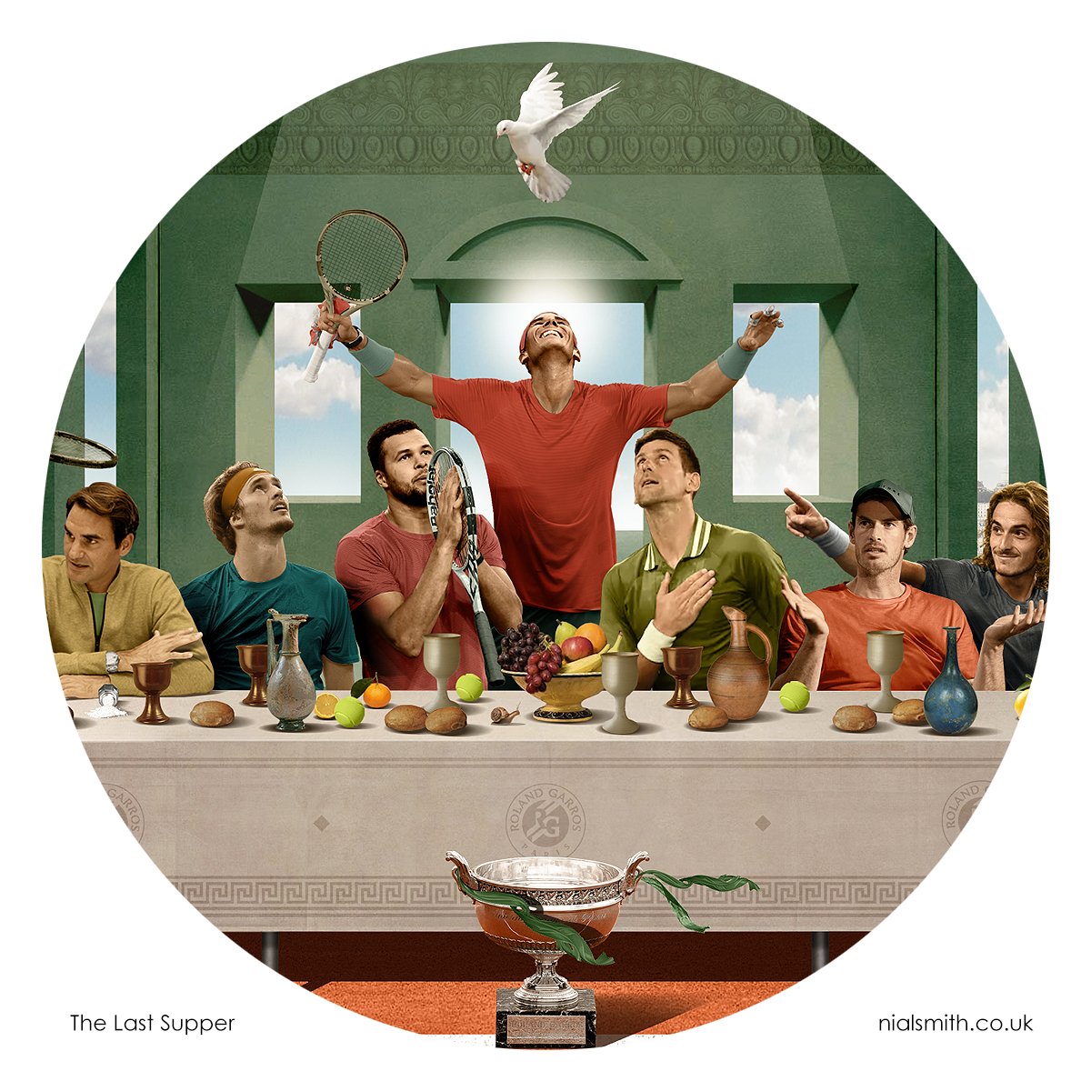 NialSmith's tweet photo. The Last Supper @rolandgarros https://t.co/GWBWCErd6Q