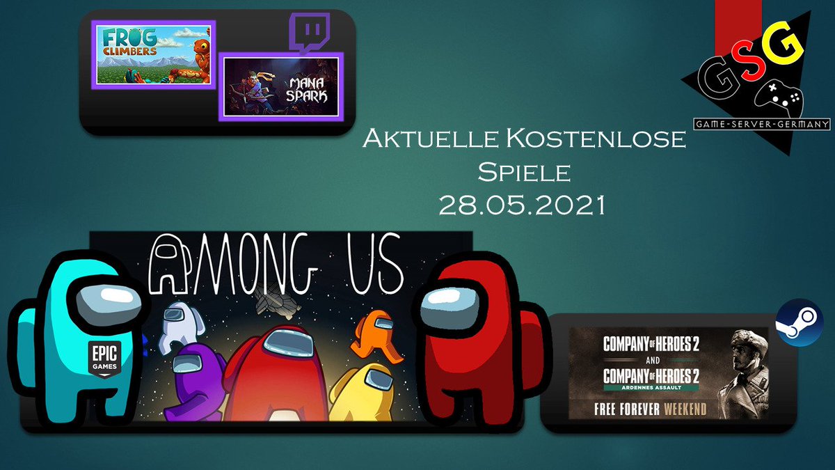 GameServerGER's tweet photo. Liebe Community,
Falls ihr Interesse an dem gaming community hit namens Among Us haben solltet, so könnt ihr euch nun diesen kostenlos im Epic Games Store abgreifen! #gamingangebote #epic #AmongUs #companyofheroes #Steam https://t.co/azBN7umZM0