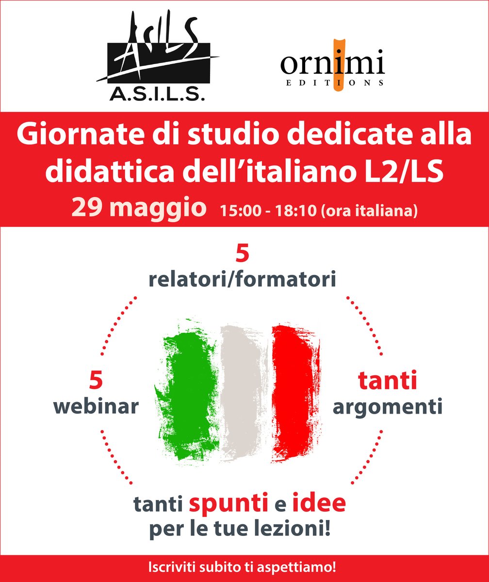 ornimi's tweet photo. Ti aspettiamo sabato 29 maggio (15:00 ora italiana) con tante idee e tanti spunti di attività per le tue lezioni. 📱💻
Registrati qui! 👇
https://t.co/TOGBYBF1F9
#ornimi #italianoperstranieri #italianlanguage https://t.co/evBoytgdYt
