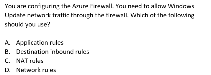 mike_gnv's tweet photo. Studying for the Azure Administrator Associate (AZ-104) exam? Try out these questions and test your knowledge. I will let you know how you did the following day. Follow me for a new question every weekday!
#azure #certification @itprotv https://t.co/MBzbBXXJyO
