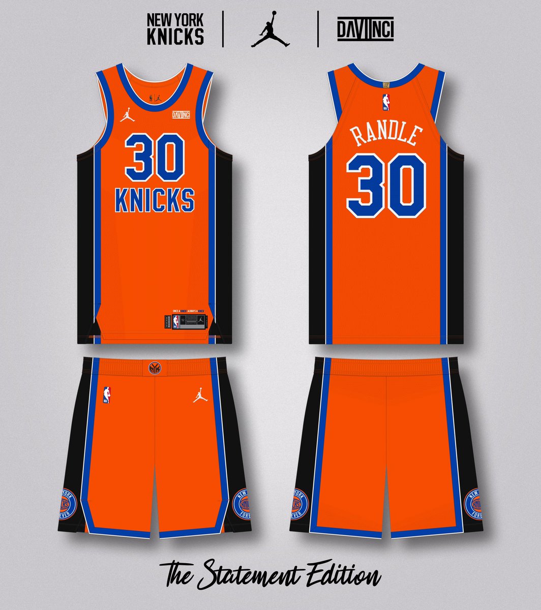 X 上的 DAVIINCI：「Statement Edition concept for @nyknicks. Reintroducing  historical brand elements in modern style to create an orange look that's  both bold and balanced. #NewYorkForever #NYWeHere #NewYork #NYC #Knicks #NBA  #NBAPlayoff