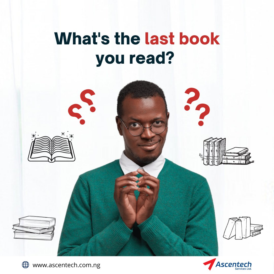 ascentechSL's tweet photo. This is quite the usual question you should expect during job interviews. Chances are you have read any book this year.
If you have, which one? tell us in the comments below.
#AscentechServices #QuestionFriday #RedefiningJobSearch #AscentechReads https://t.co/ugT9YYsYrF
