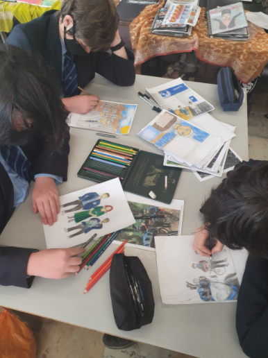 Our fabulous King's Norton Boys - Matthew, Kai and Freddie working away on another Art project... #EduArtsFest @knbs_school