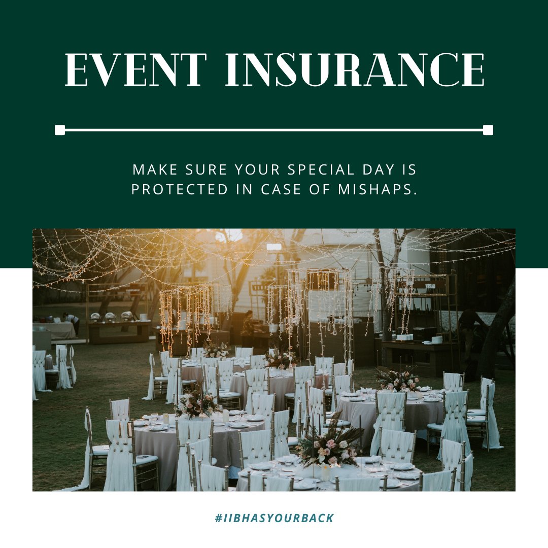 Having a wedding in the near future? Make sure your event is protected if an accident occurs with Event Insurance! #Wedding #Insurance #EventInsurance