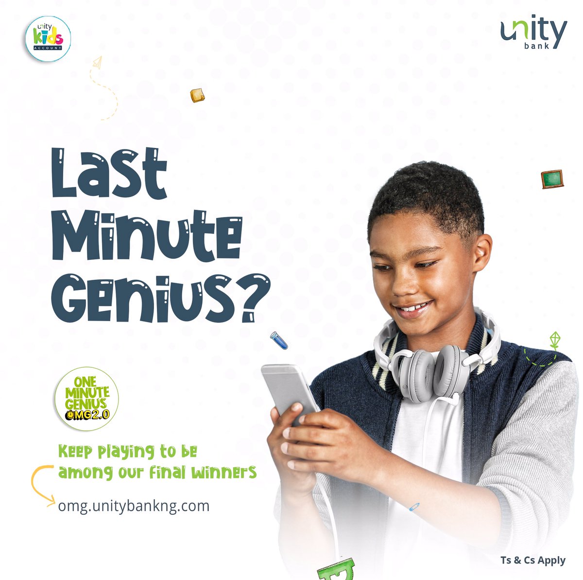 UnityBankPlc's tweet photo. Last chance to play! 

Want to be a part of our final geniuses? Click the link in our bio! 

#OneMinuteGenius #UnityKids #SucceedingTogether https://t.co/e2QFOQM41V