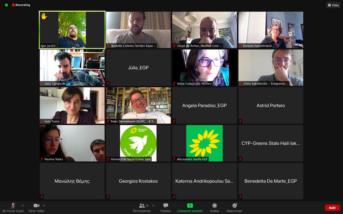Hugocologic's tweet image. Muchas gracias a todos los miembros de la Red Mediterránea de @europeangreens que nos han elegido @alexiasakadaki y a mí como coordinadores de la red Seguiremos trabajando duro para aumentar, mejorar y fortalecer los partidos verdes en el sur de Europa #SaveTheGreenDeal # EGP33